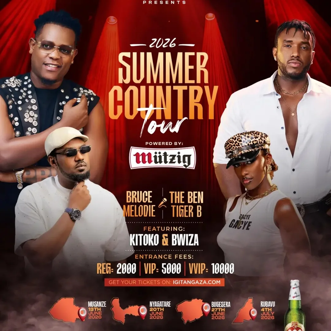Amatike y'ibitaramo bya Bruce Melodie na The Ben yamaze kujya hanze 1 Amatike yo kwinjira mu bitaramo 2026 Summer Country Tour bizahuriramo @brucemelodie na @thebe